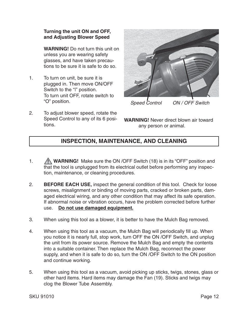 Harbor Freight Tools 91010 User Manual | Page 12 / 14