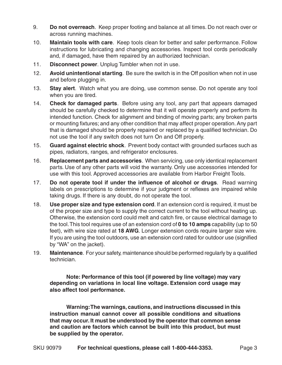 Harbor Freight Tools 90979 User Manual | Page 3 / 10