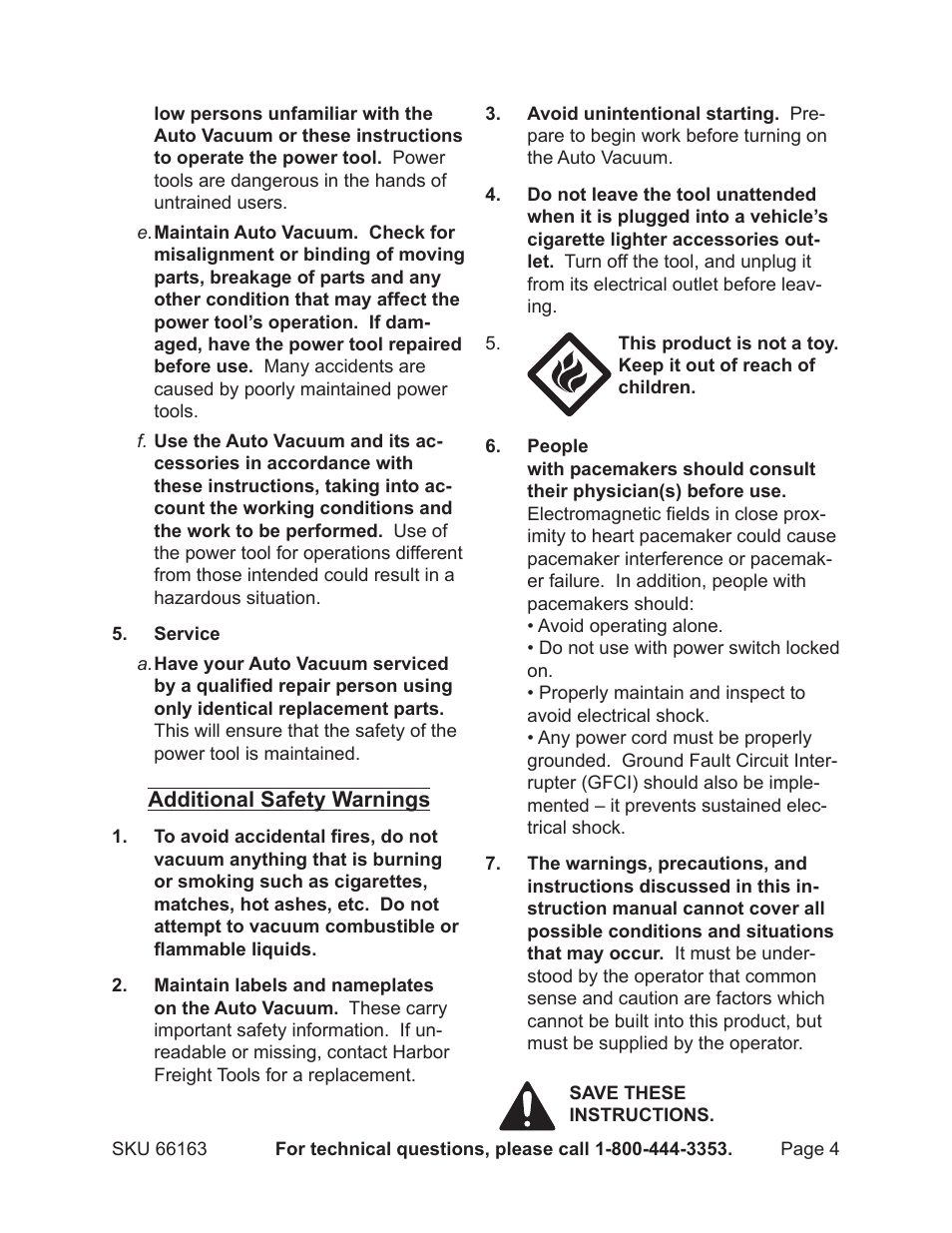 Harbor Freight Tools 66163 User Manual | Page 4 / 8