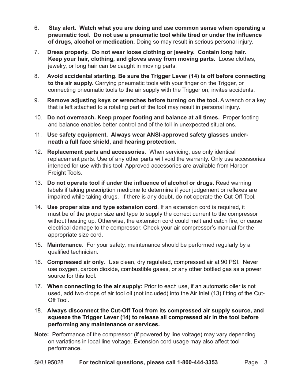 Harbor Freight Tools 95028 User Manual | Page 3 / 8