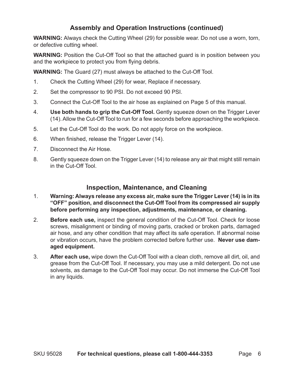 Harbor Freight Tools 95028 User Manual | Page 6 / 8