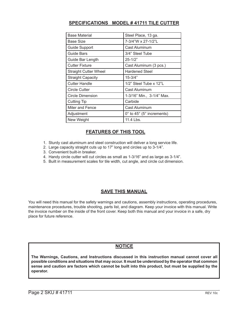 Harbor Freight Tools 41711 User Manual | Page 2 / 8