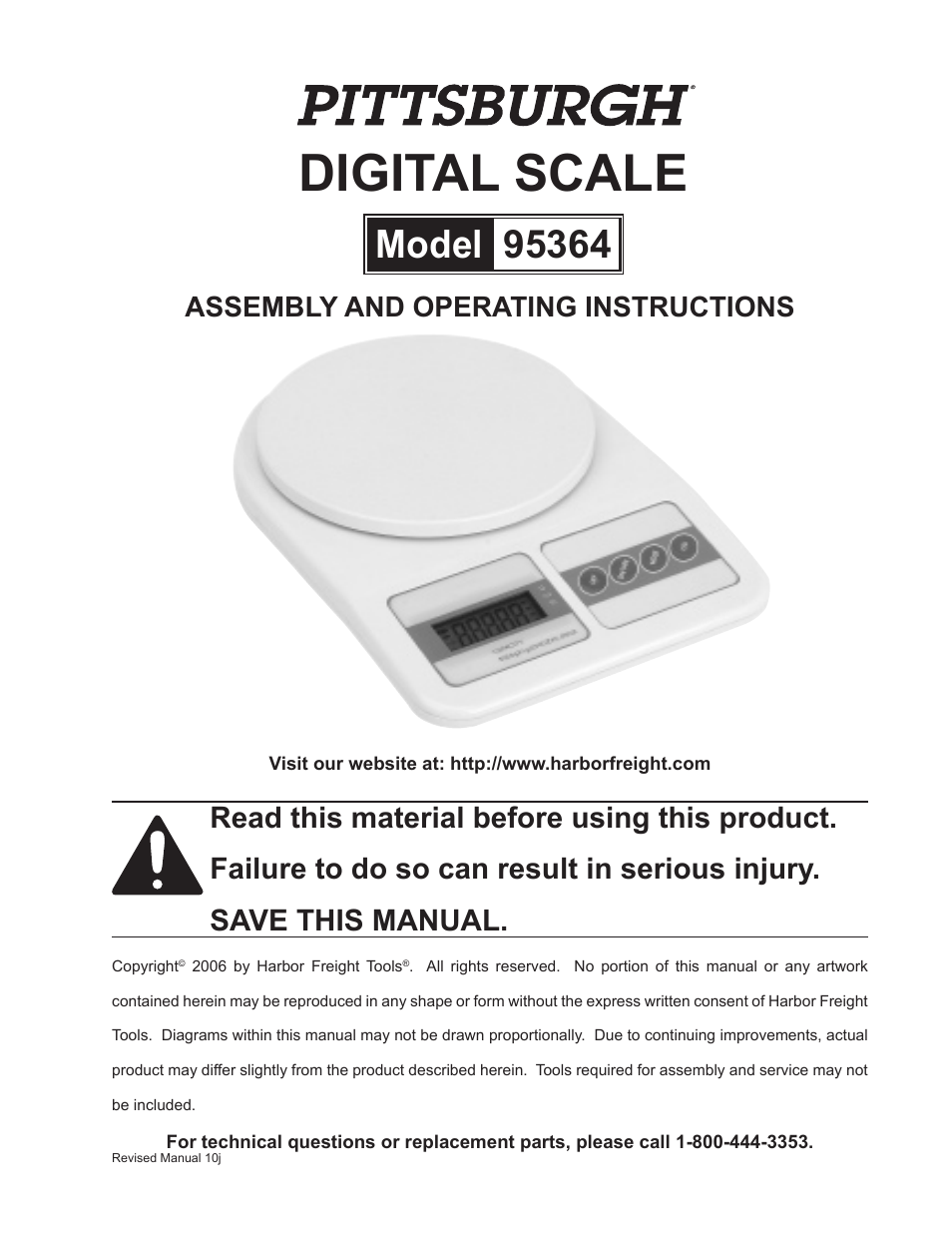 Harbor Freight Tools 95364 User Manual | 5 pages