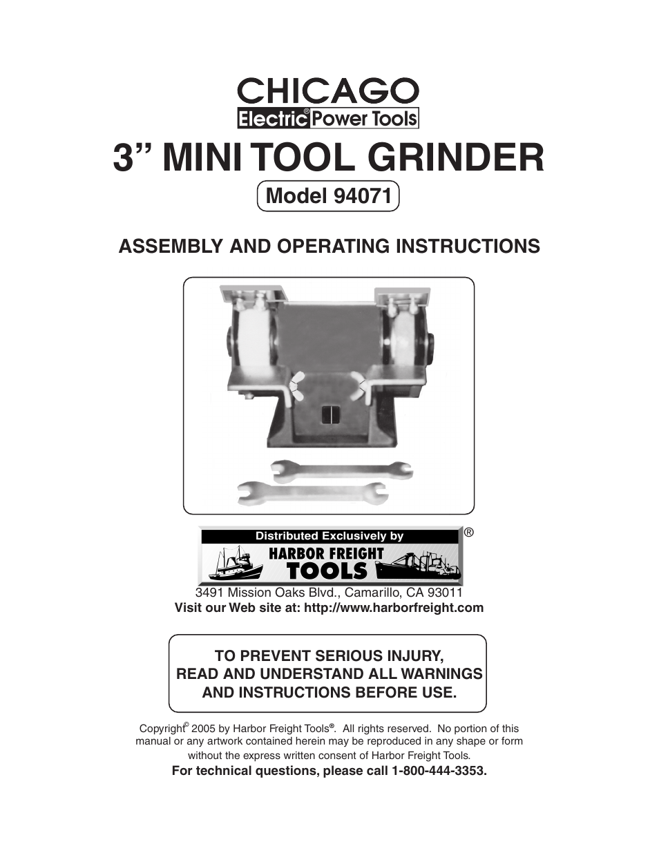 Harbor Freight Tools 94071 User Manual | 15 pages