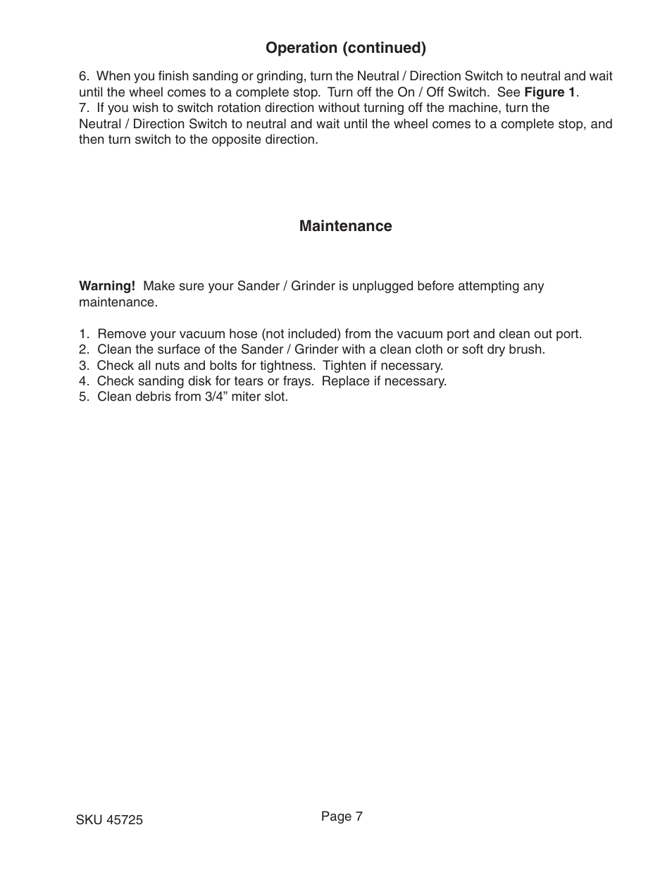 Harbor Freight Tools 45725 User Manual | Page 7 / 9