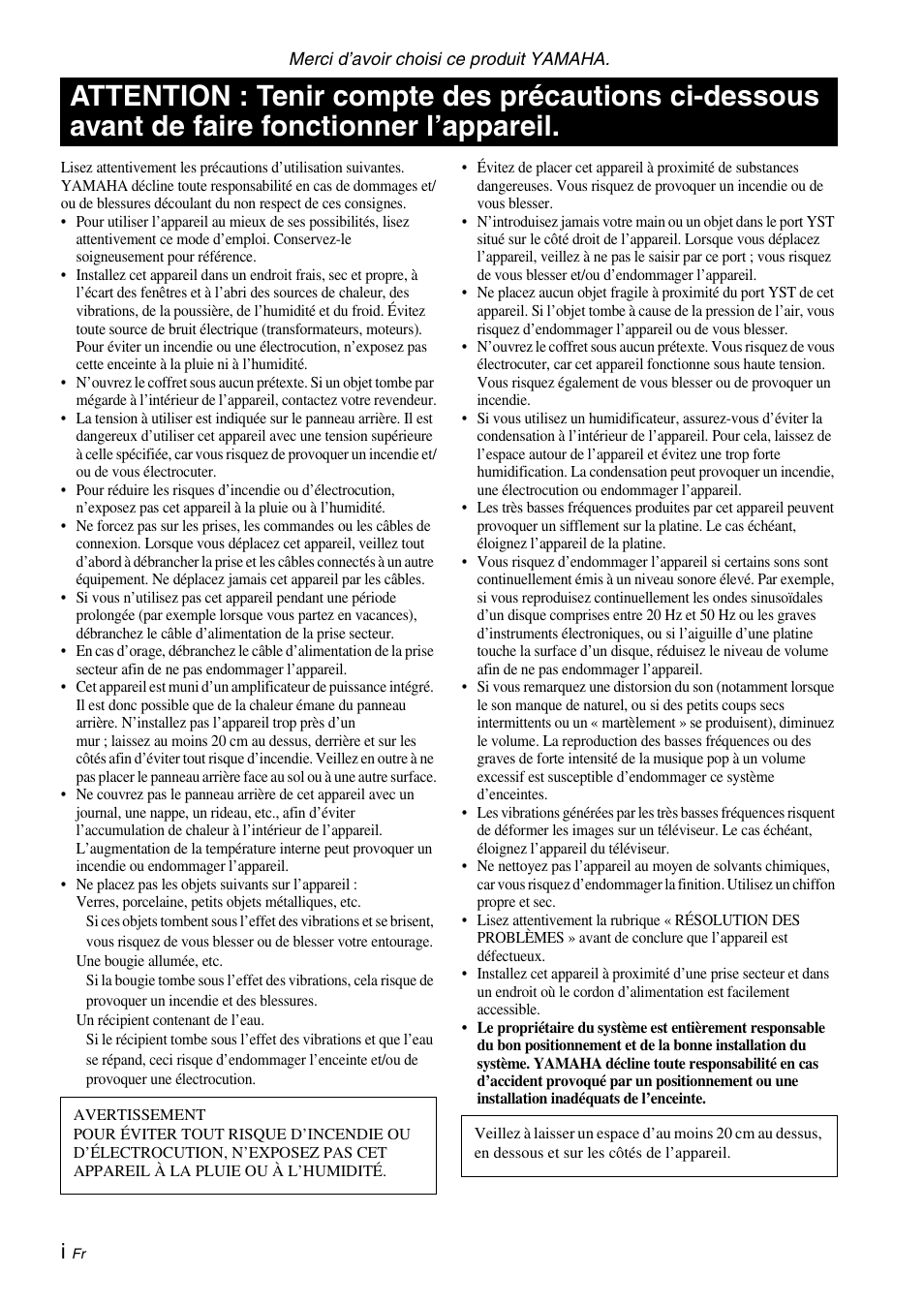 Français | Yamaha NS-SW310 User Manual | Page 22 / 148