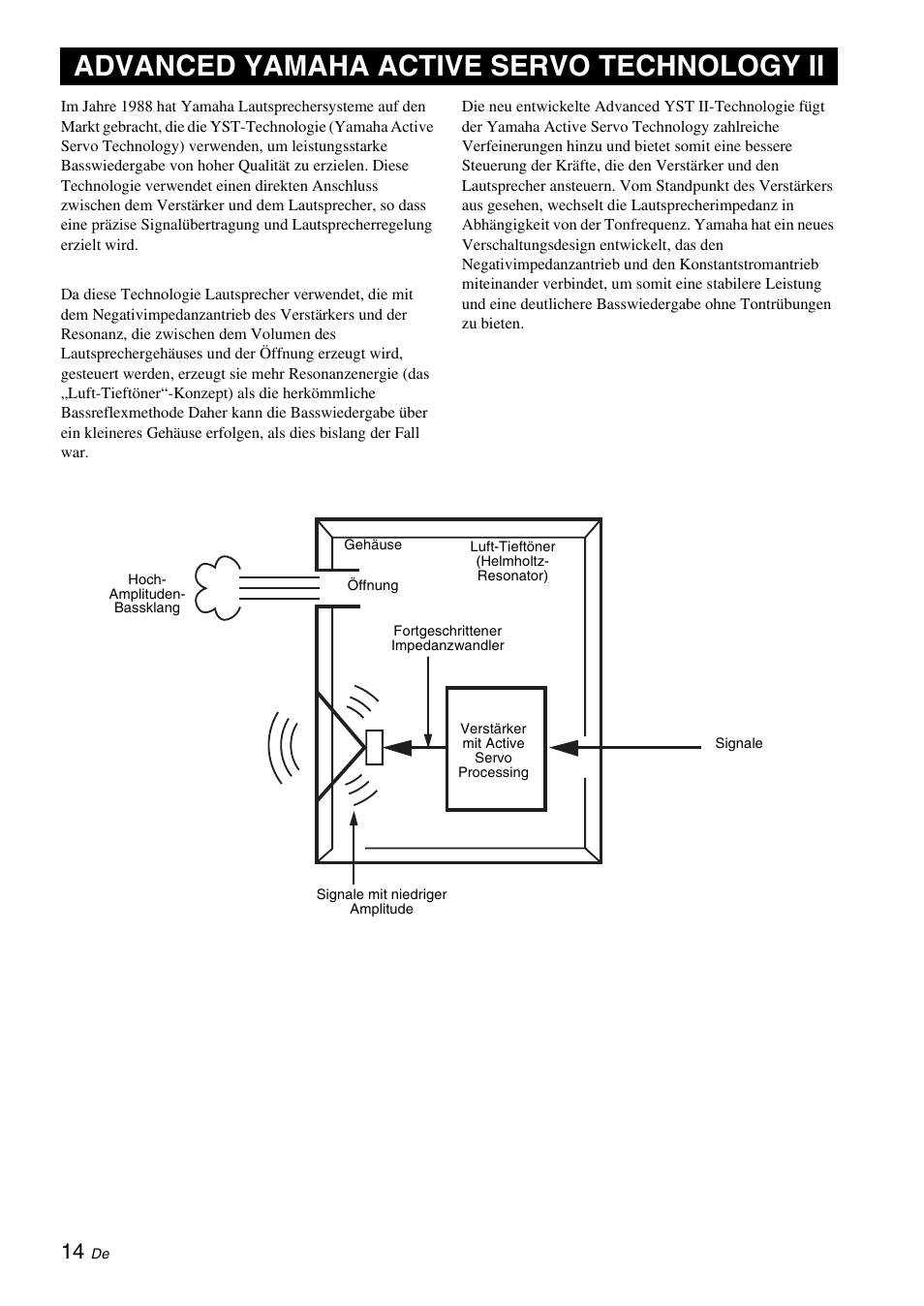 Advanced yamaha active servo technology ii | Yamaha NS-SW310 User Manual | Page 54 / 148