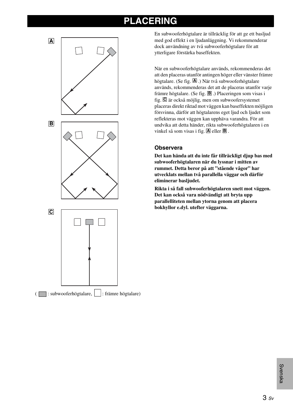 Placering | Yamaha NS-SW310 User Manual | Page 61 / 148