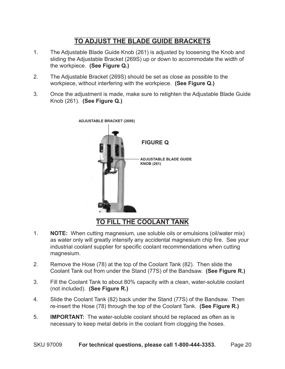 Harbor Freight Tools Metal Cutting Bandsaw 97099 User Manual | Page 20 / 46