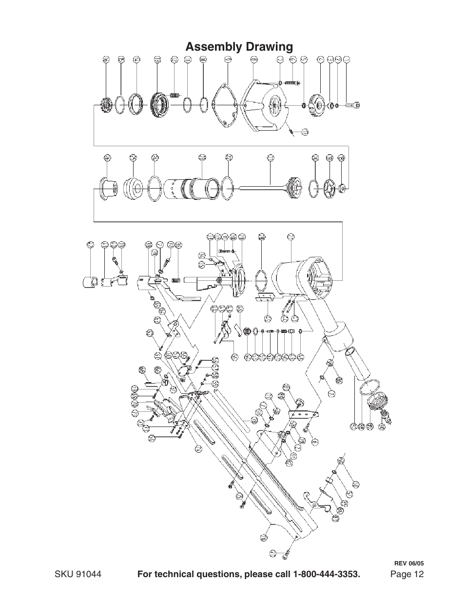 Assembly drawing | Harbor Freight Tools 91044 User Manual | Page 12 / 12