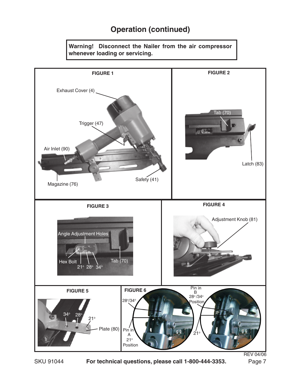 Operation (continued) | Harbor Freight Tools 91044 User Manual | Page 7 / 12