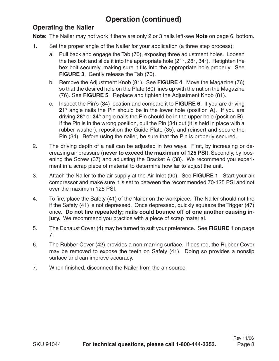 Operation (continued) | Harbor Freight Tools 91044 User Manual | Page 8 / 12