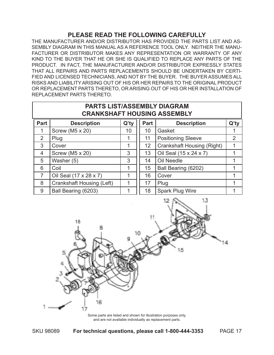 Harbor Freight Tools 98089 User Manual | Page 17 / 26