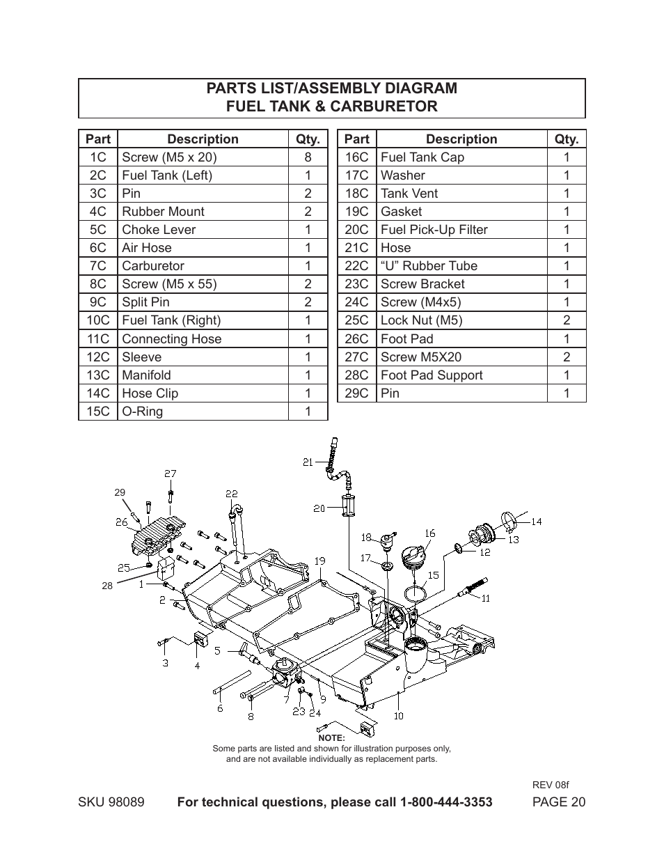 Harbor Freight Tools 98089 User Manual | Page 20 / 26