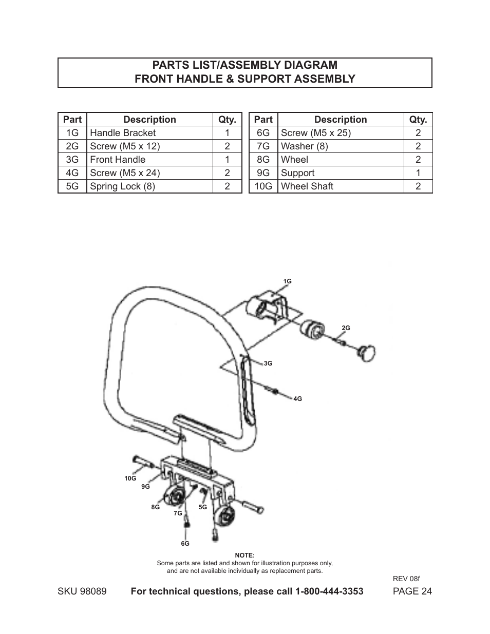 Harbor Freight Tools 98089 User Manual | Page 24 / 26