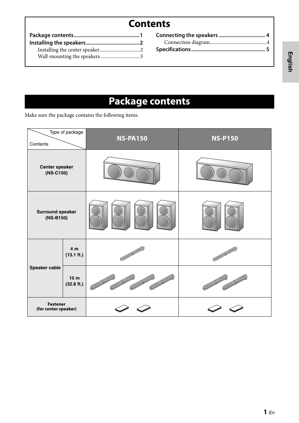 Yamaha NS-PA150 User Manual | Page 3 / 36