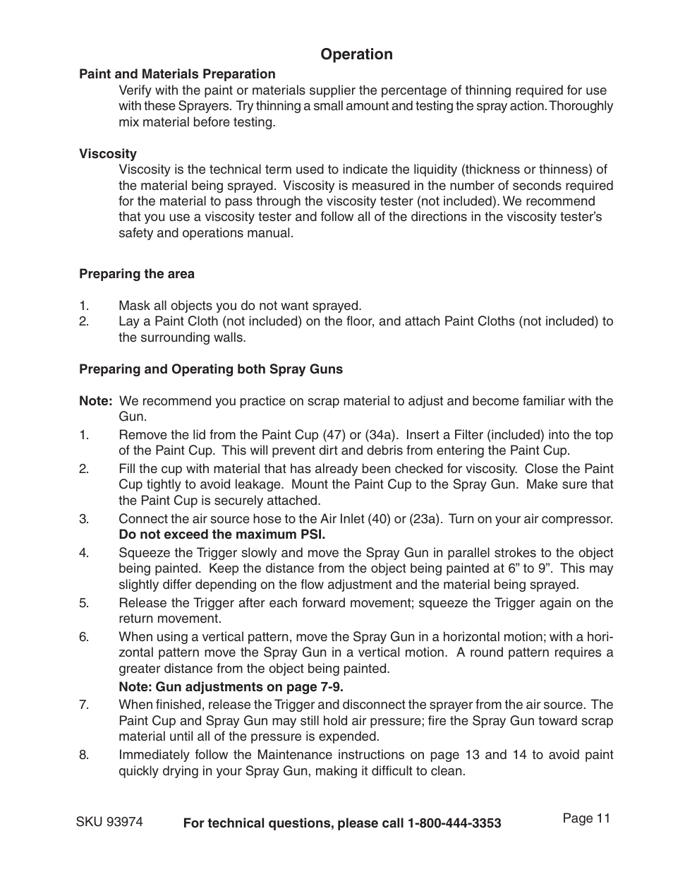 Harbor Freight Tools 93974 User Manual | Page 11 / 19