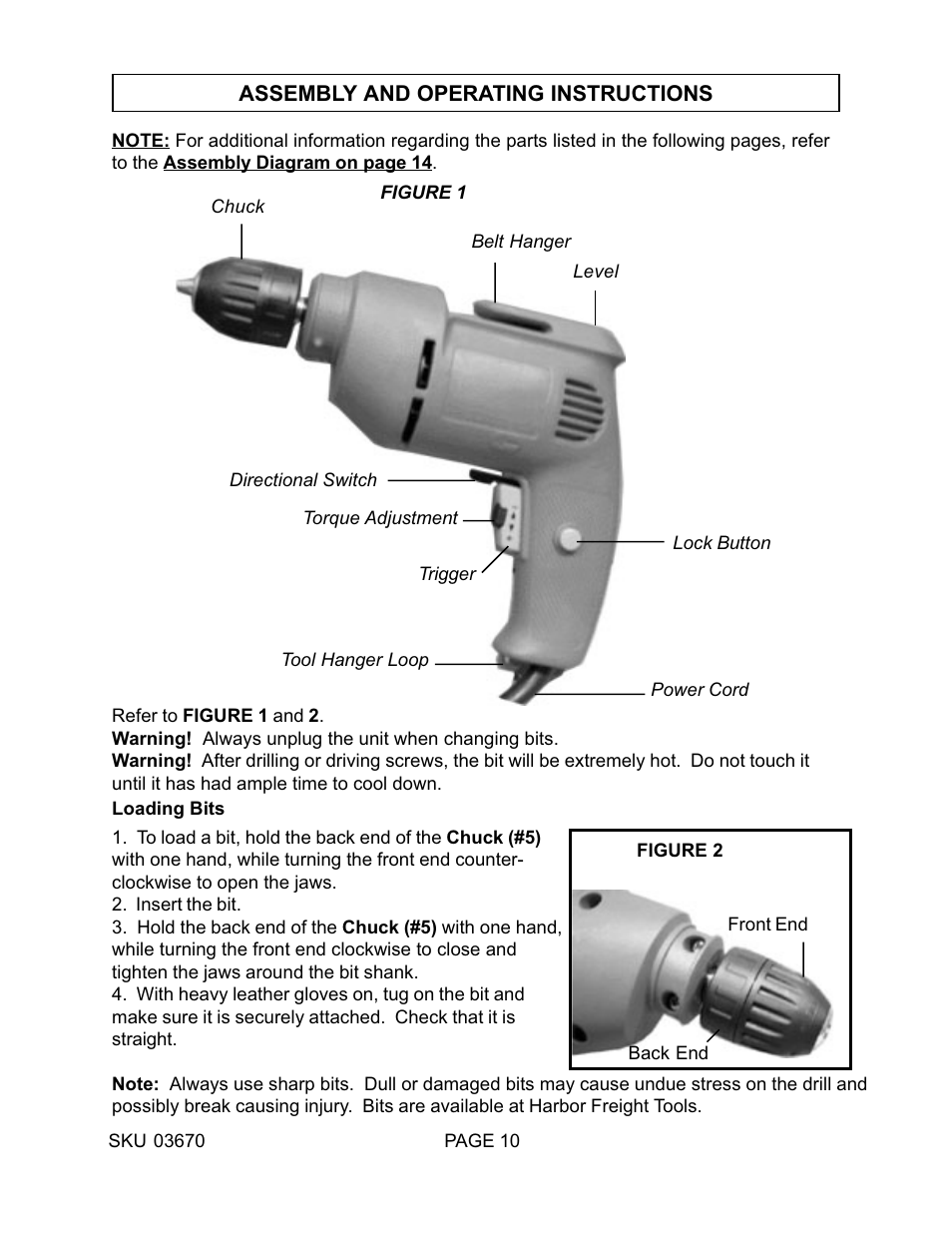 Harbor Freight Tools 03670 User Manual | Page 10 / 14