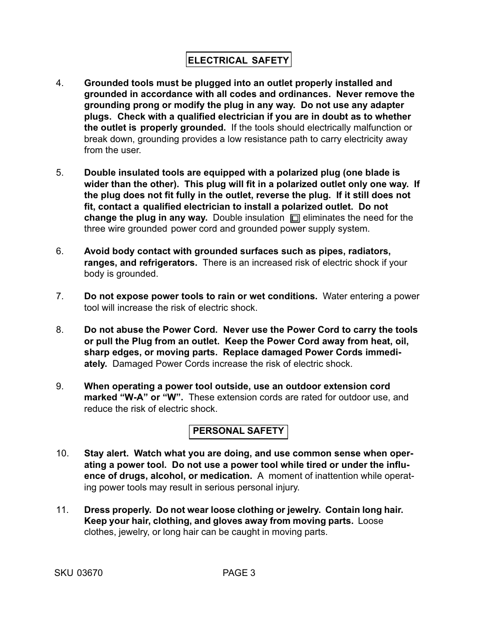 Harbor Freight Tools 03670 User Manual | Page 3 / 14