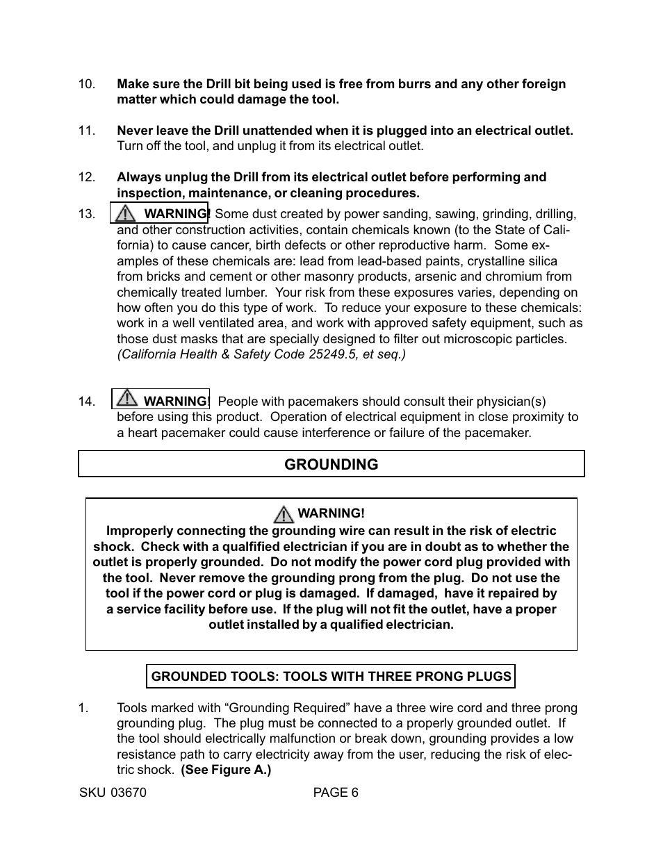 Harbor Freight Tools 03670 User Manual | Page 6 / 14