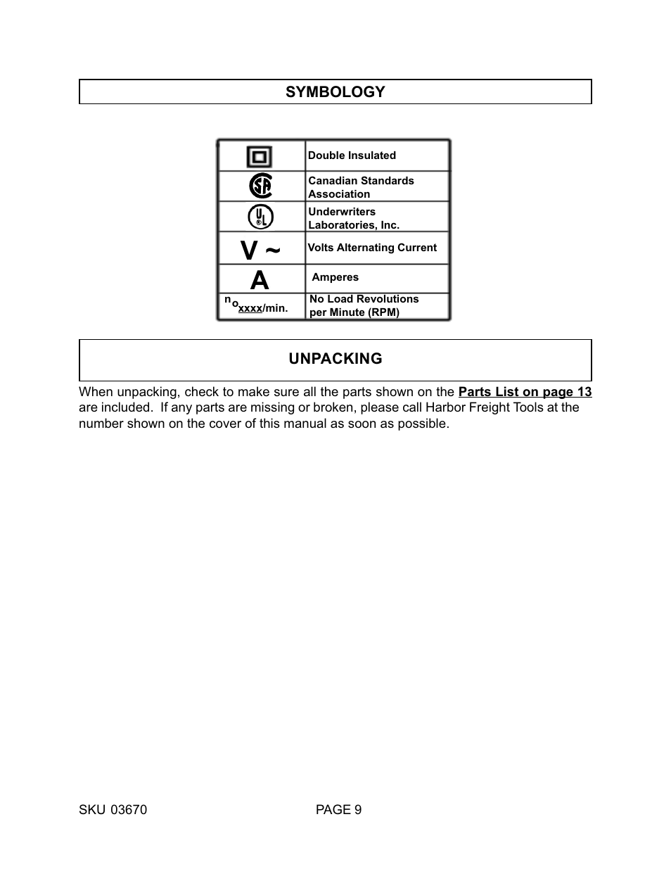 Harbor Freight Tools 03670 User Manual | Page 9 / 14