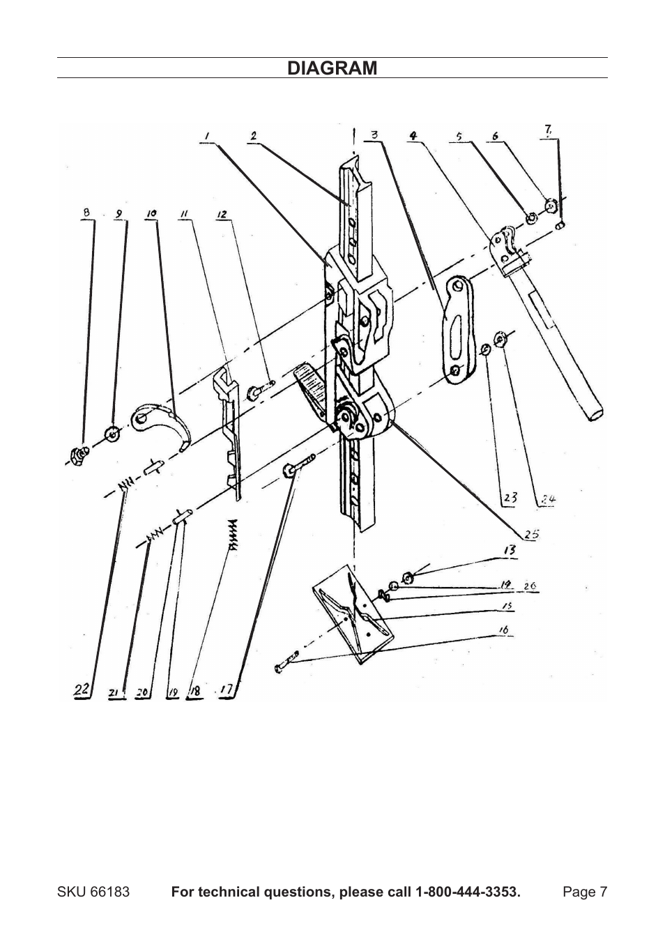 Diagram | Harbor Freight Tools 66183 User Manual | Page 7 / 8