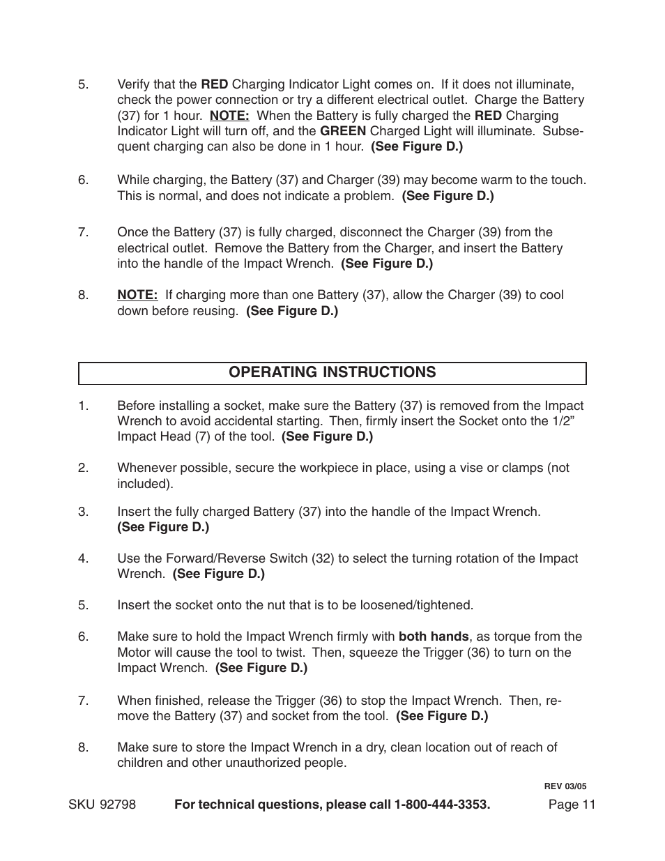 Harbor Freight Tools 92798 User Manual | Page 11 / 13