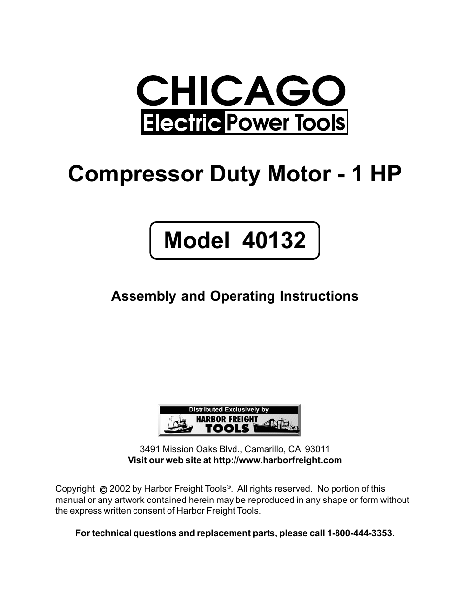 Harbor Freight Tools 40132 User Manual | 5 pages
