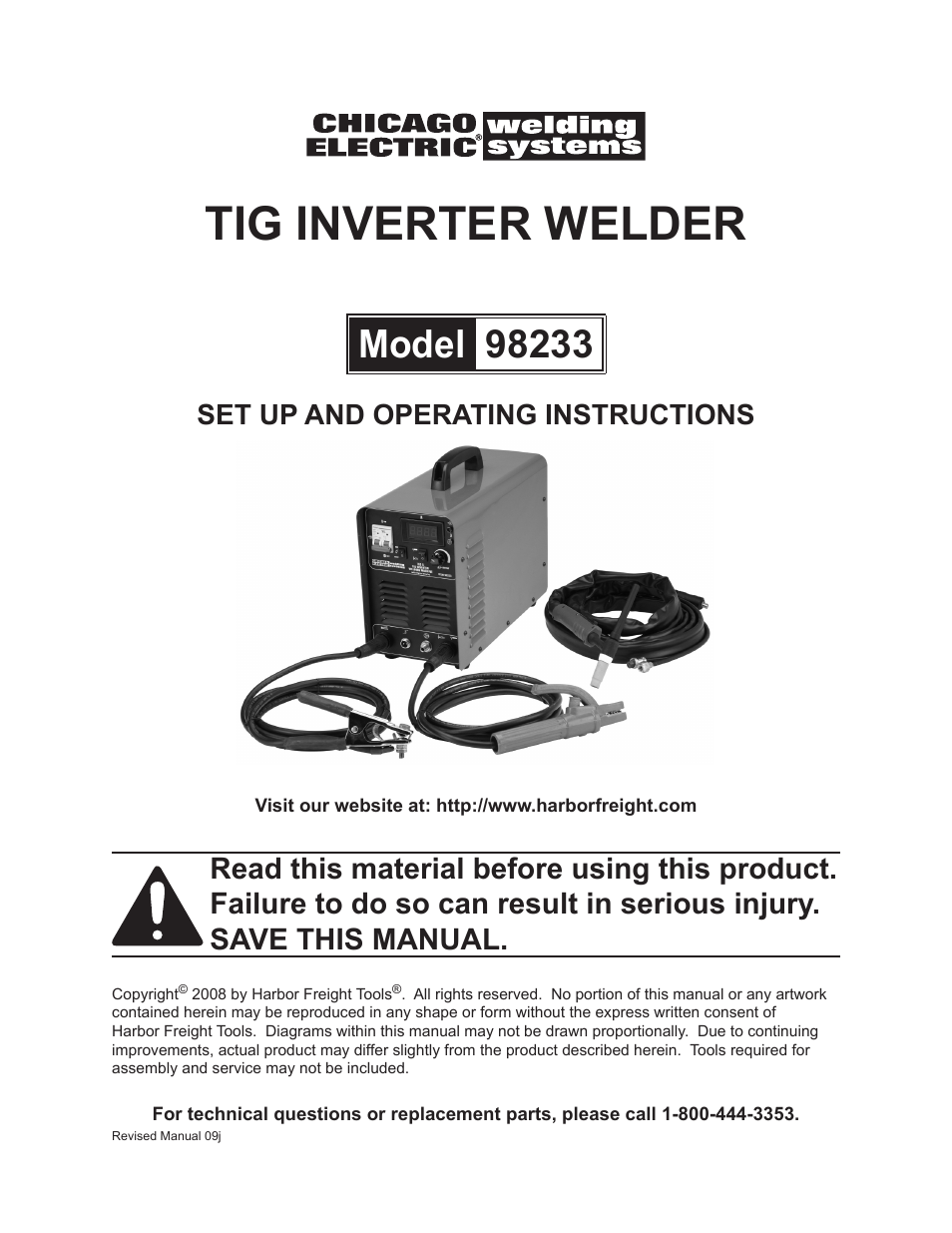 Harbor Freight Tools 98233 User Manual | 20 pages