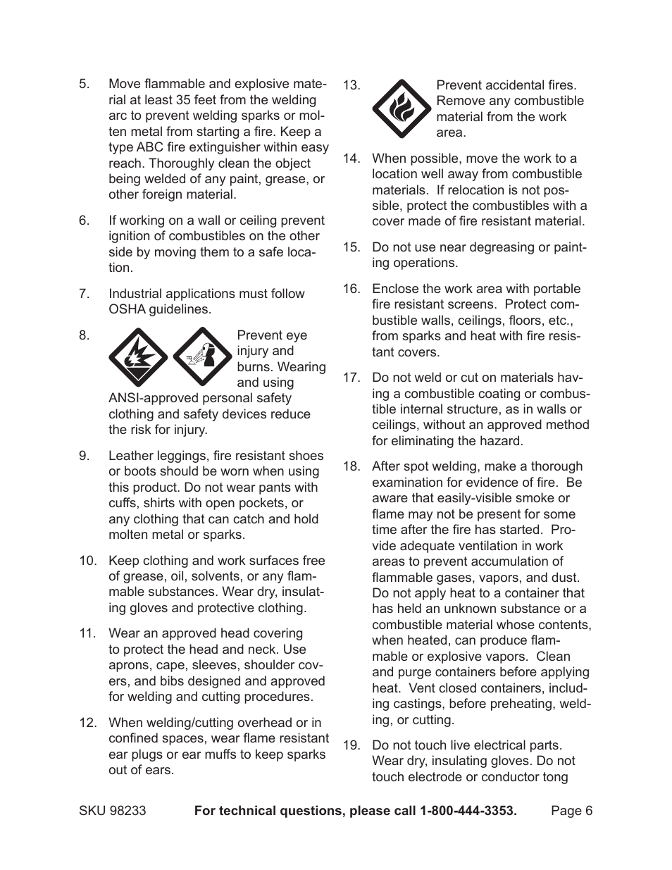 Harbor Freight Tools 98233 User Manual | Page 6 / 20