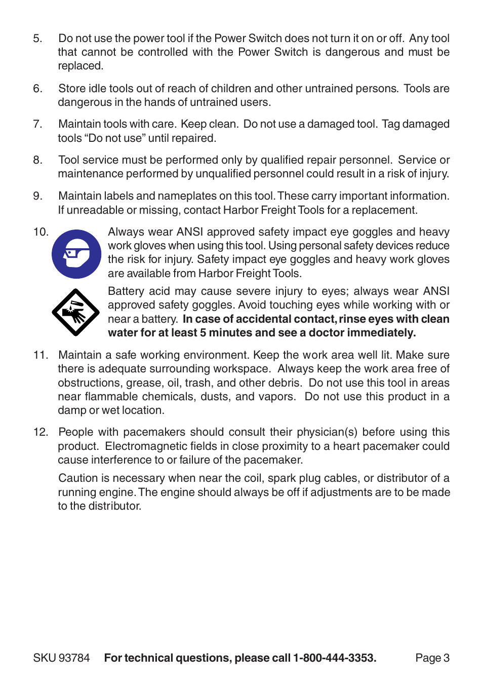 Harbor Freight Tools 93784 User Manual | Page 3 / 7
