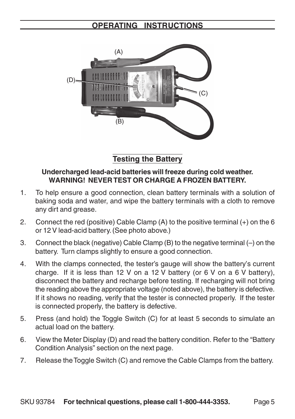 Harbor Freight Tools 93784 User Manual | Page 5 / 7