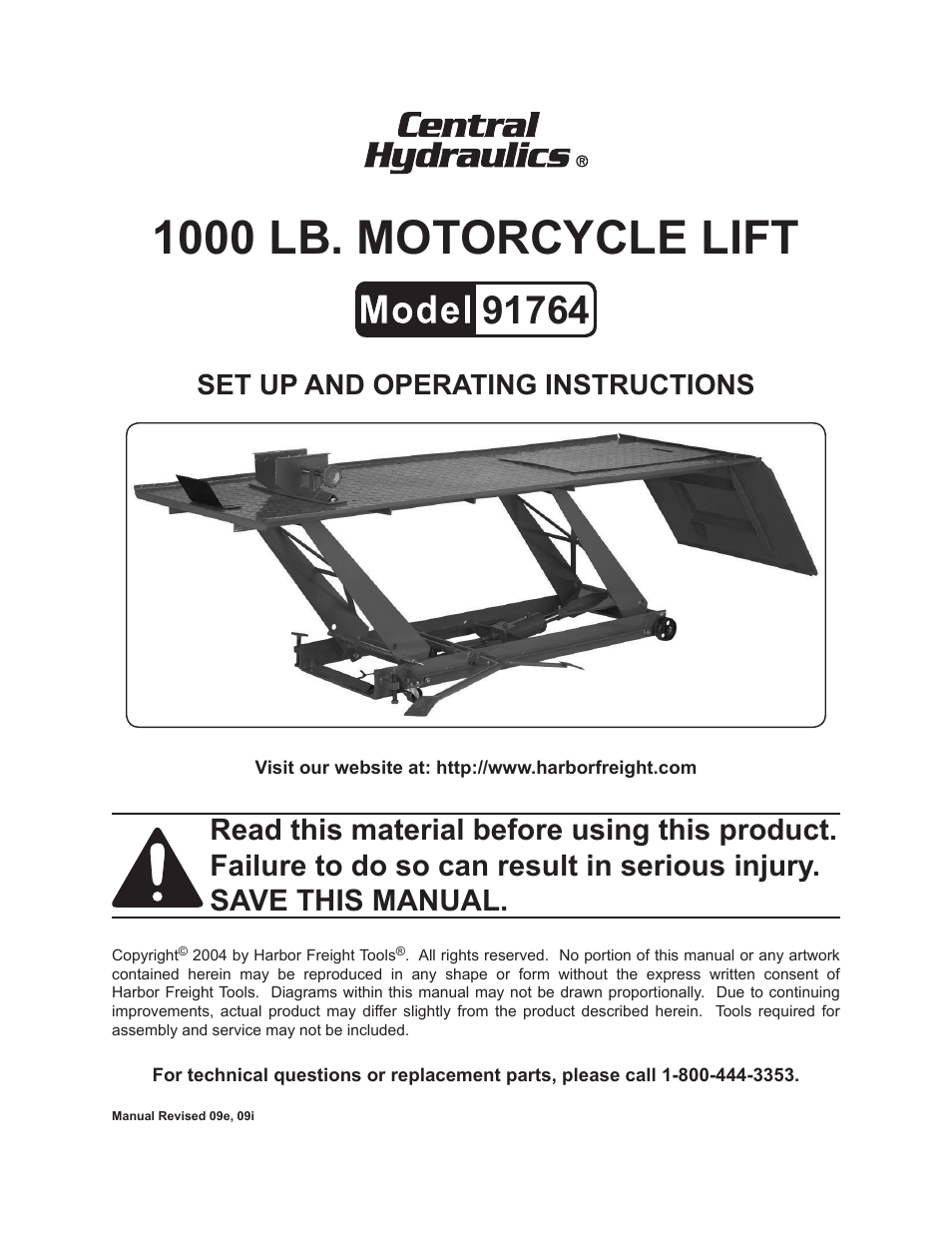 Harbor Freight Tools 91764 User Manual | 12 pages