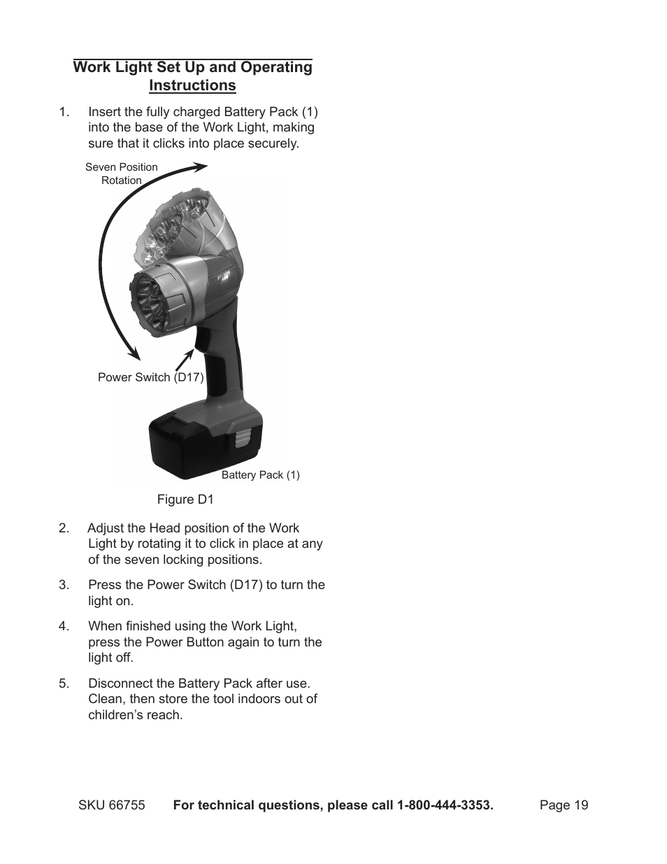 Harbor Freight Tools Power Tool Set 66755 User Manual | Page 19 / 30