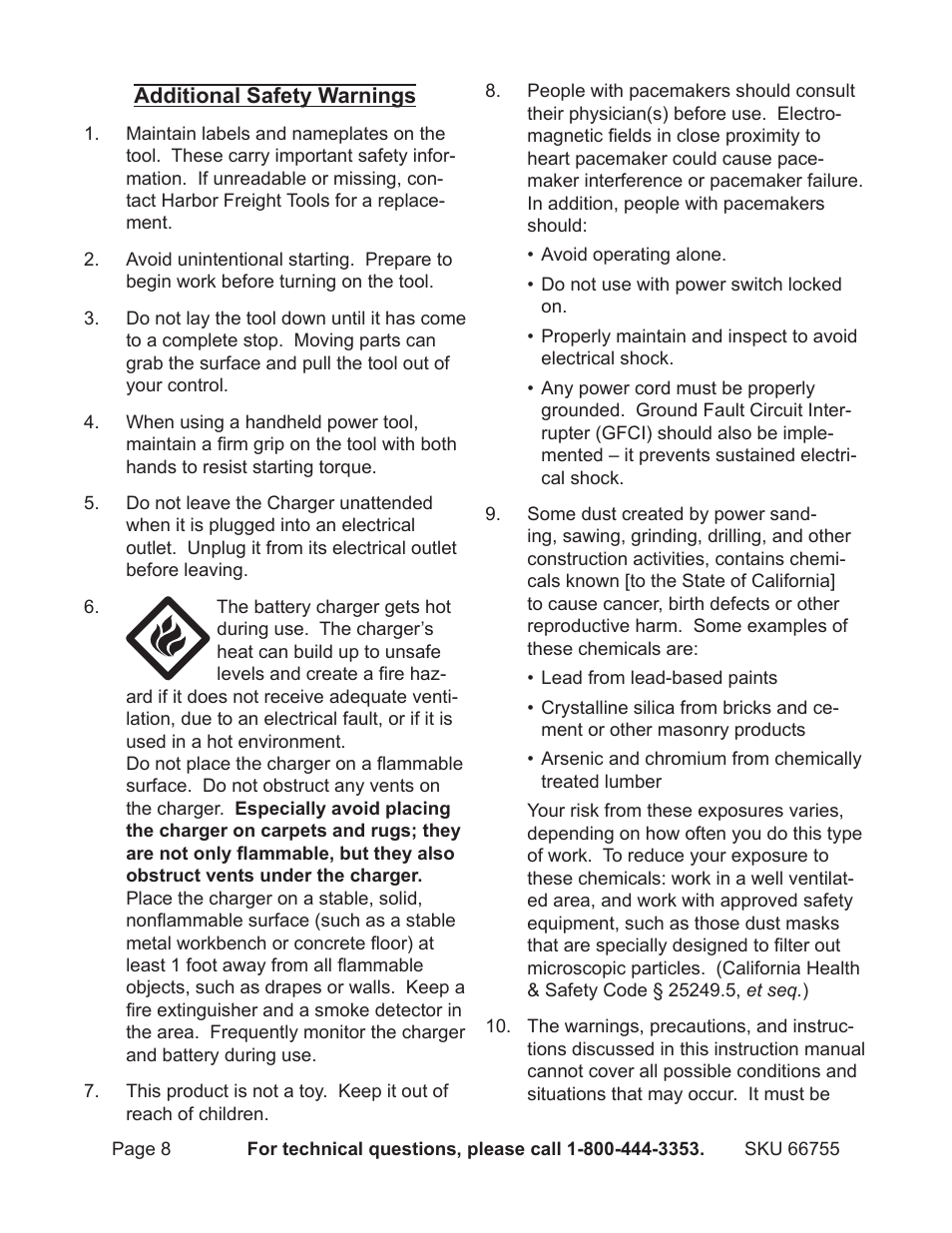 Harbor Freight Tools Power Tool Set 66755 User Manual | Page 8 / 30