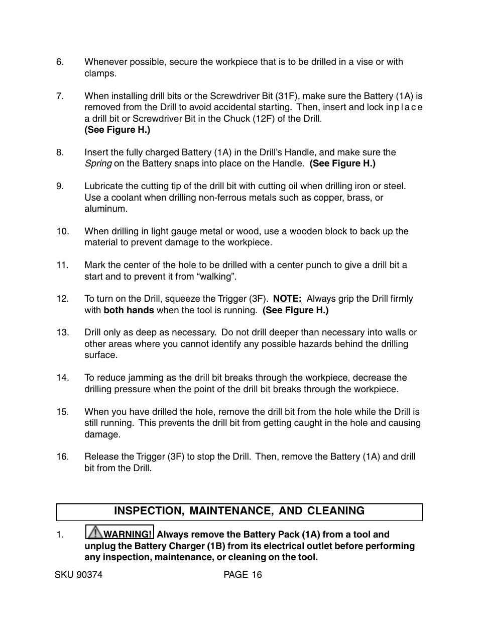 Harbor Freight Tools 90374 User Manual | Page 16 / 22