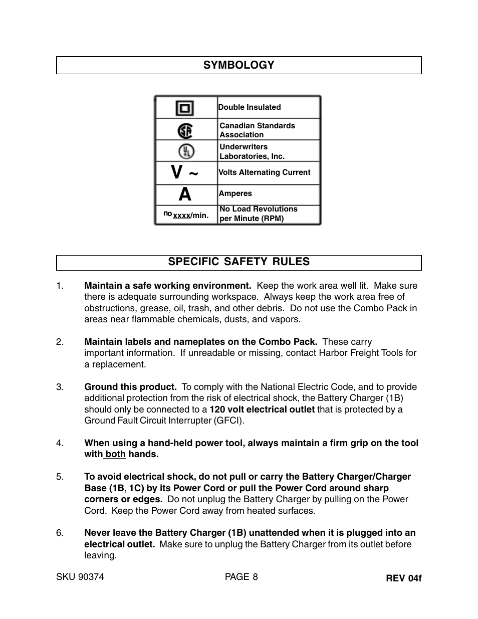 Harbor Freight Tools 90374 User Manual | Page 8 / 22
