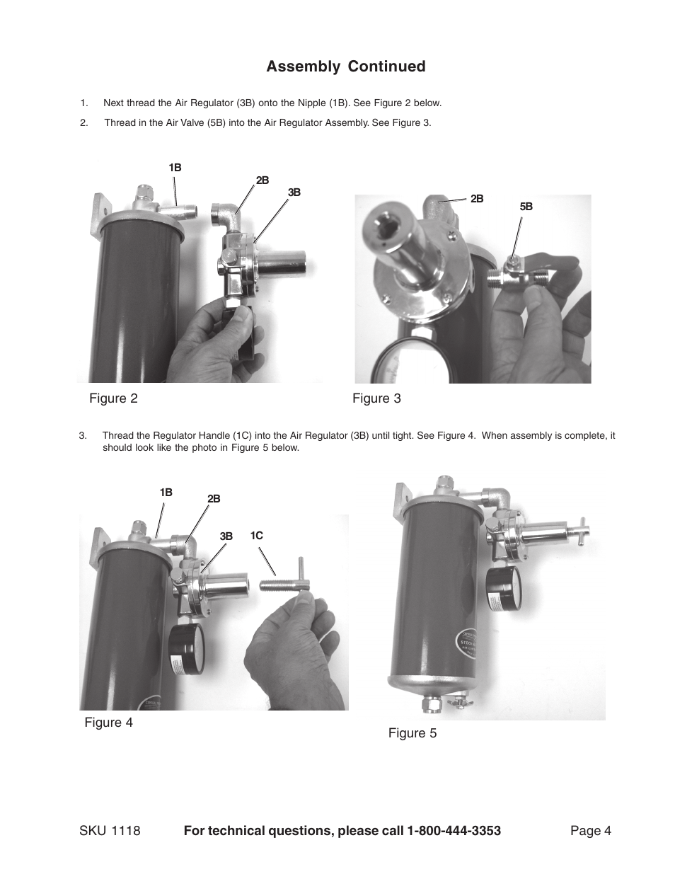 Unpacking, Assembly, Assembly continued | Harbor Freight Tools 1118 User Manual | Page 4 / 8