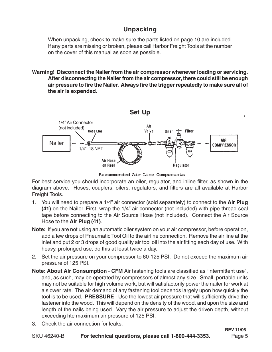 Harbor Freight Tools 46240-B User Manual | Page 5 / 11