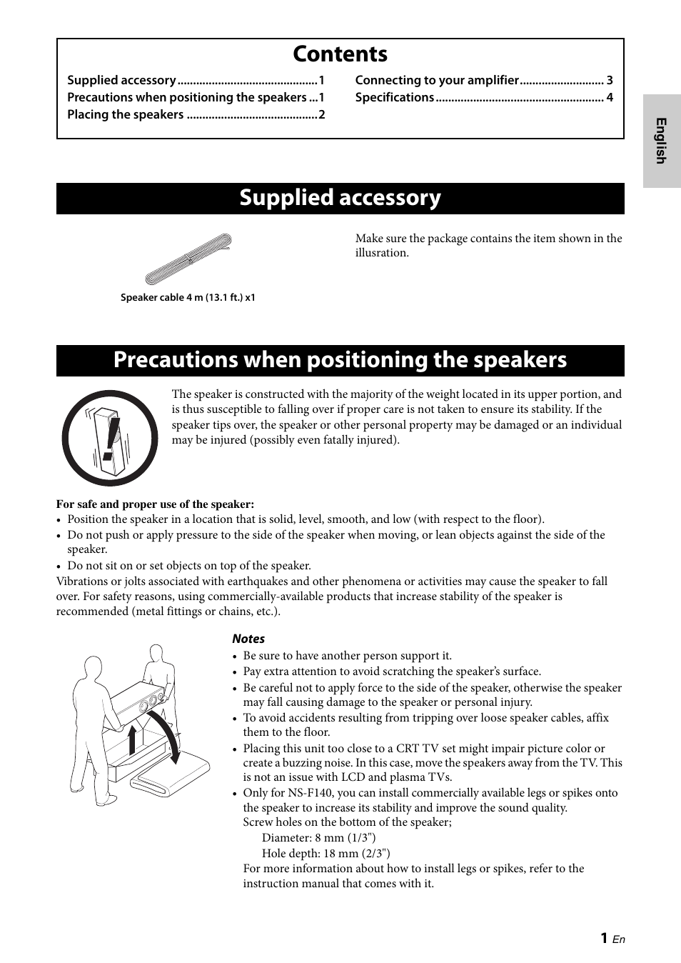 Yamaha NS-F150 User Manual | Page 3 / 28