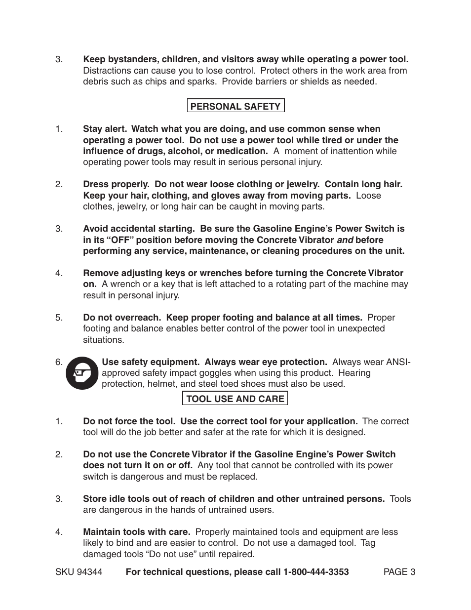 Harbor Freight Tools 94344 User Manual | Page 3 / 14