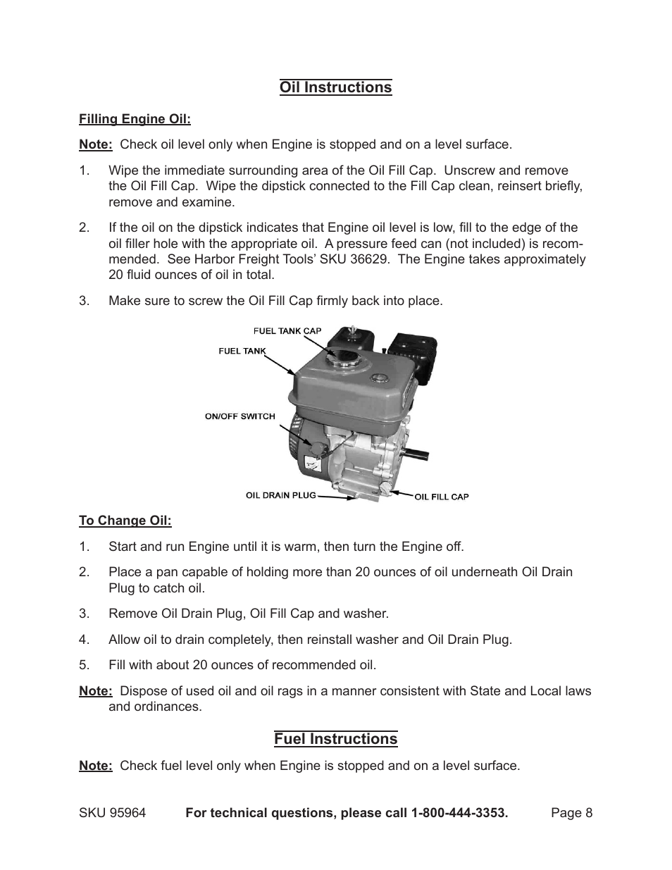 Harbor Freight Tools 95964 User Manual | Page 8 / 21