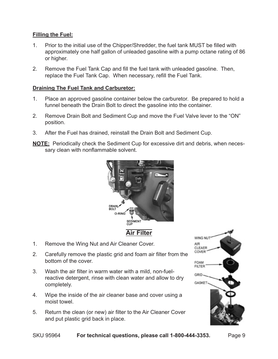 Harbor Freight Tools 95964 User Manual | Page 9 / 21