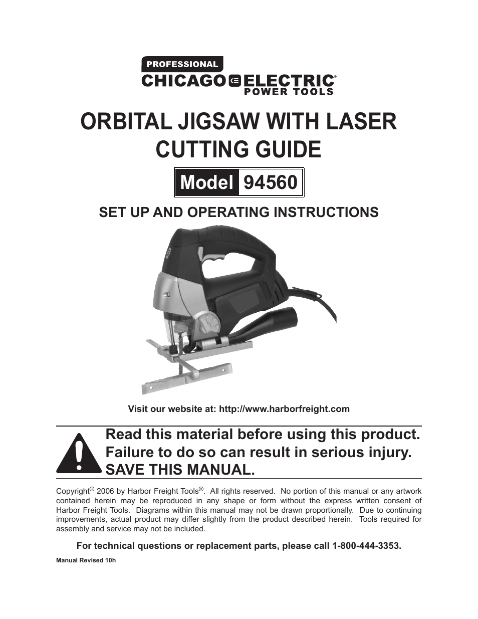 Harbor Freight Tools Chicago 94560 User Manual | 16 pages