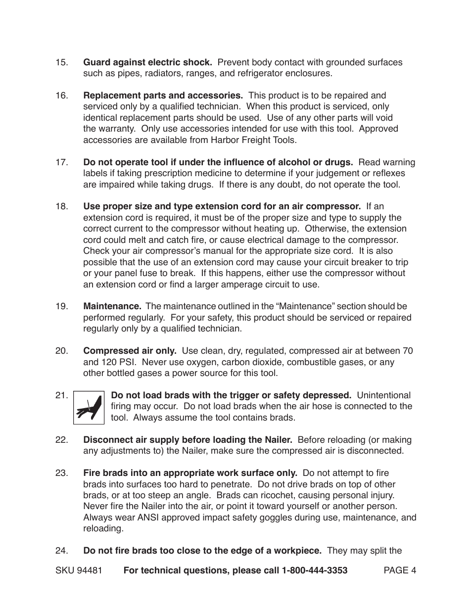 Harbor Freight Tools 97520 User Manual | Page 4 / 13