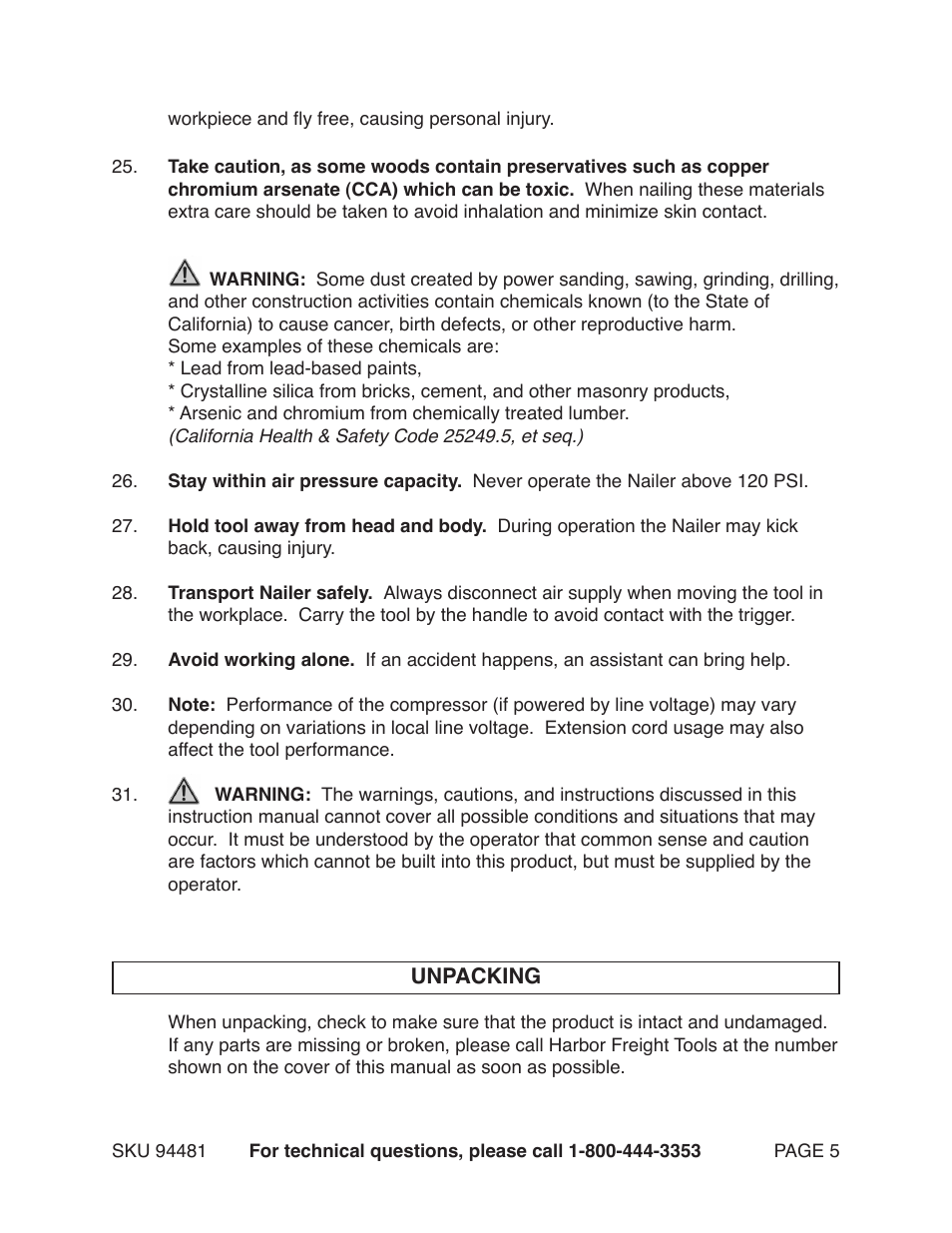 Harbor Freight Tools 97520 User Manual | Page 5 / 13