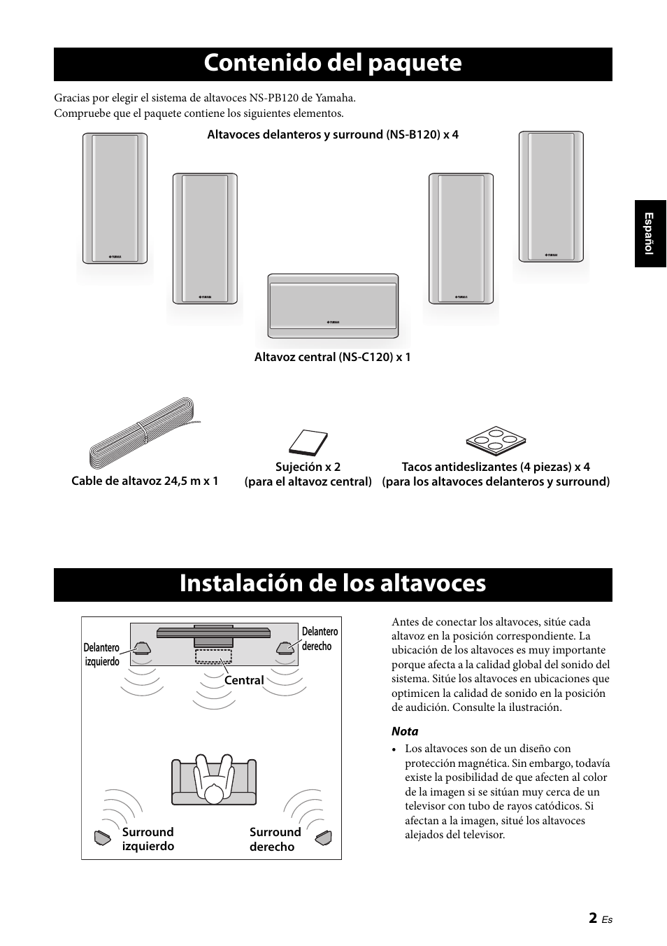 Yamaha NS-PB120 User Manual | Page 15 / 28