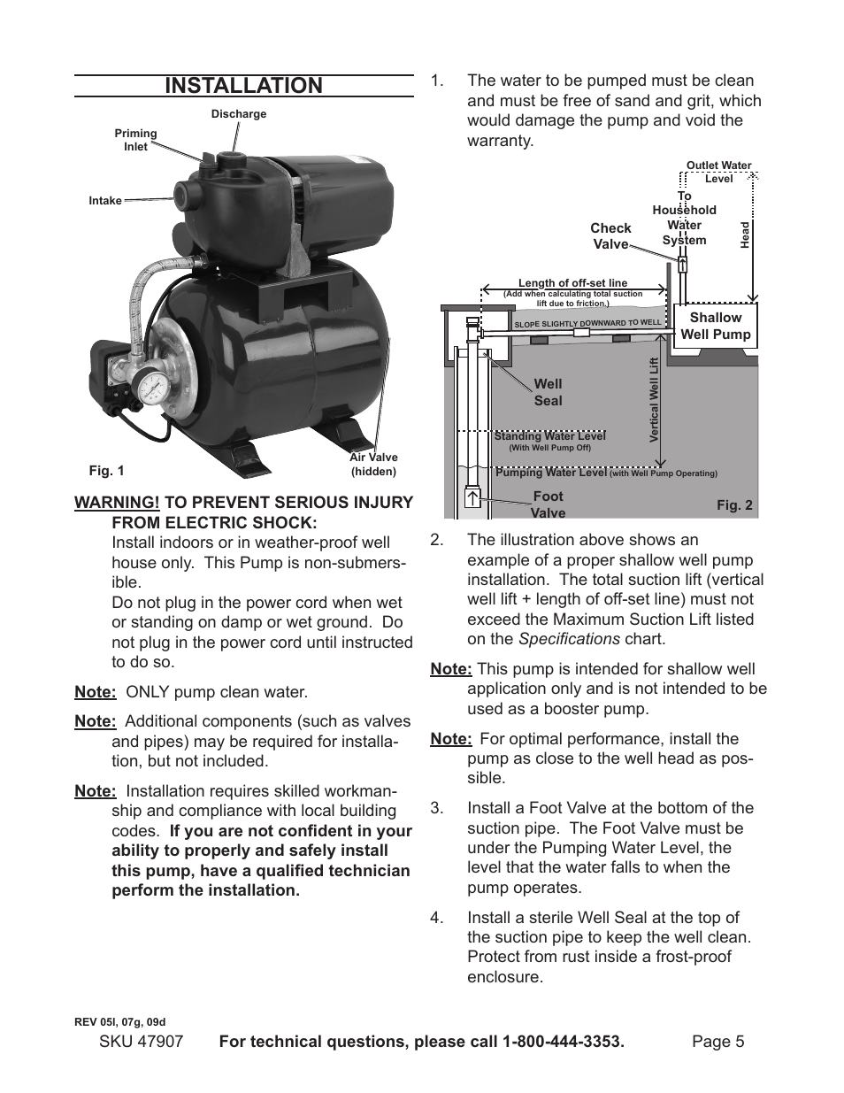 Installation | Harbor Freight Tools 47907 User Manual | Page 5 / 12