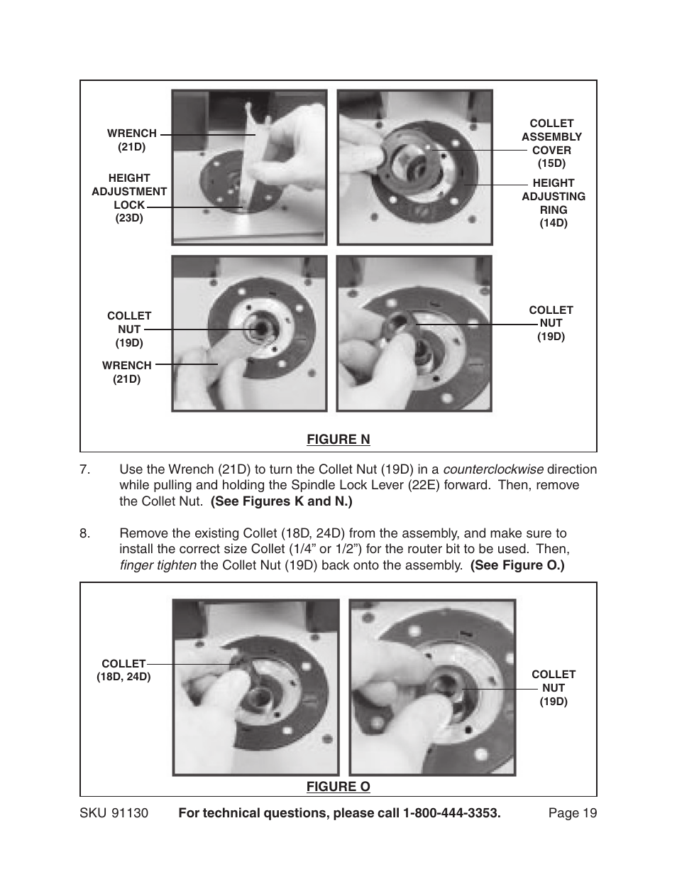 Harbor Freight Tools ROUTER WITH FULL SIZE TABLE 91130 User Manual | Page 19 / 32