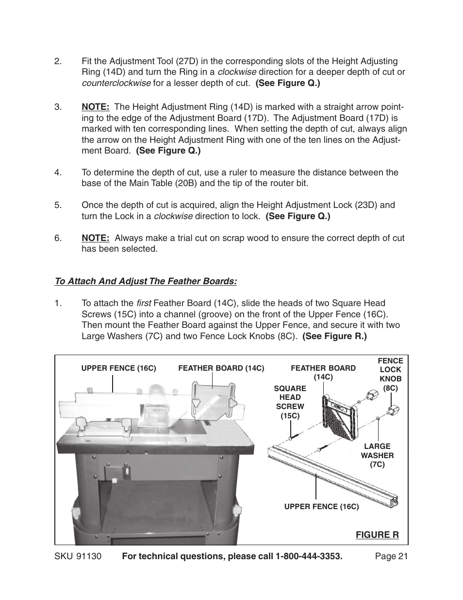 Harbor Freight Tools ROUTER WITH FULL SIZE TABLE 91130 User Manual | Page 21 / 32